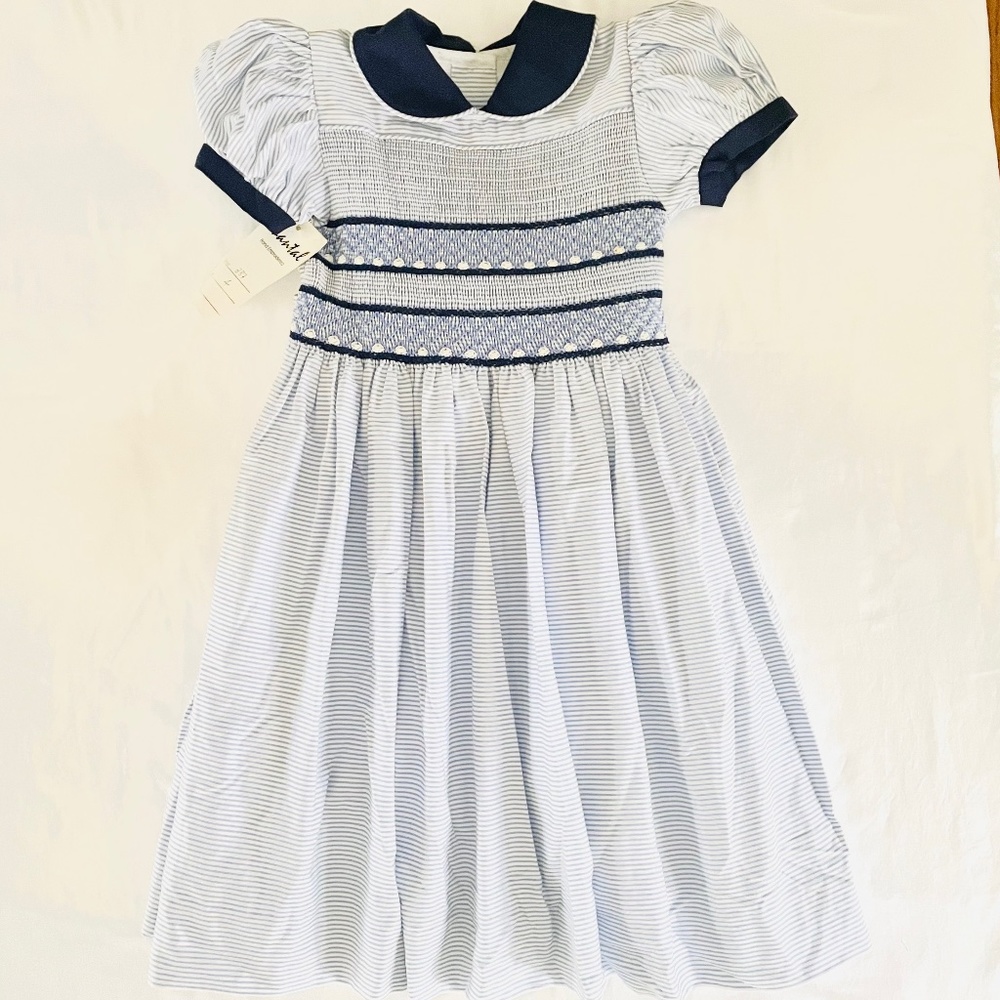 Chantal Designs (size 4) navy blue and white party dress